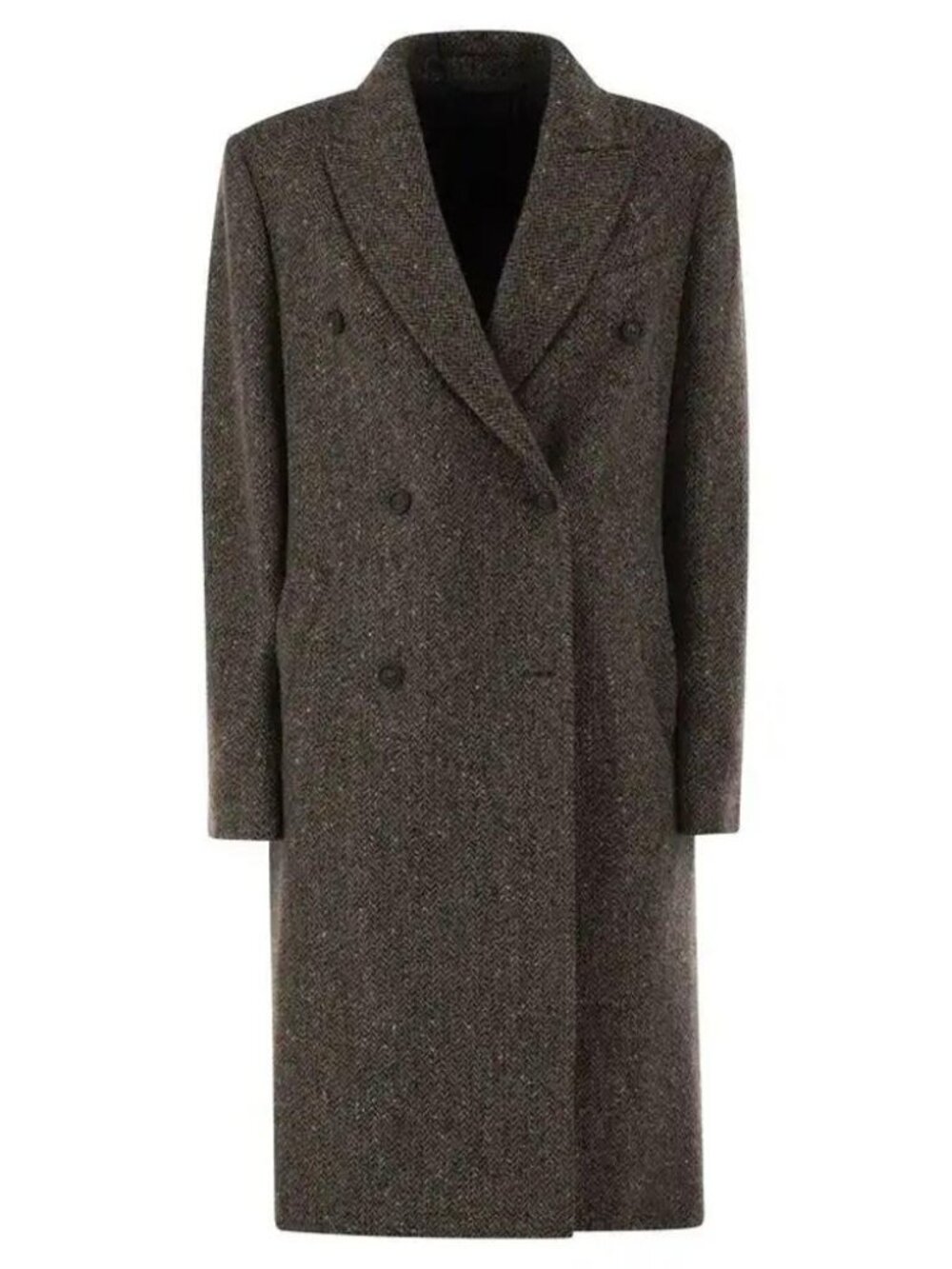 Brunello Cucinelli Double-Breasted Tweed Coat Tag Size 44 Women